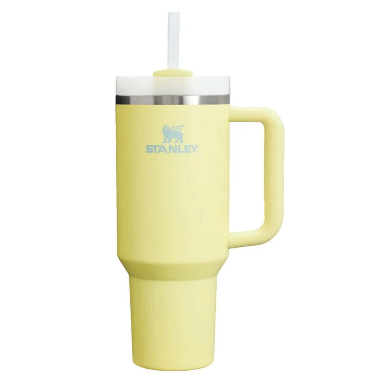 Vaso Stanley Quencher 40oz Honduras en color amarillo con tapa y popote para fácil uso